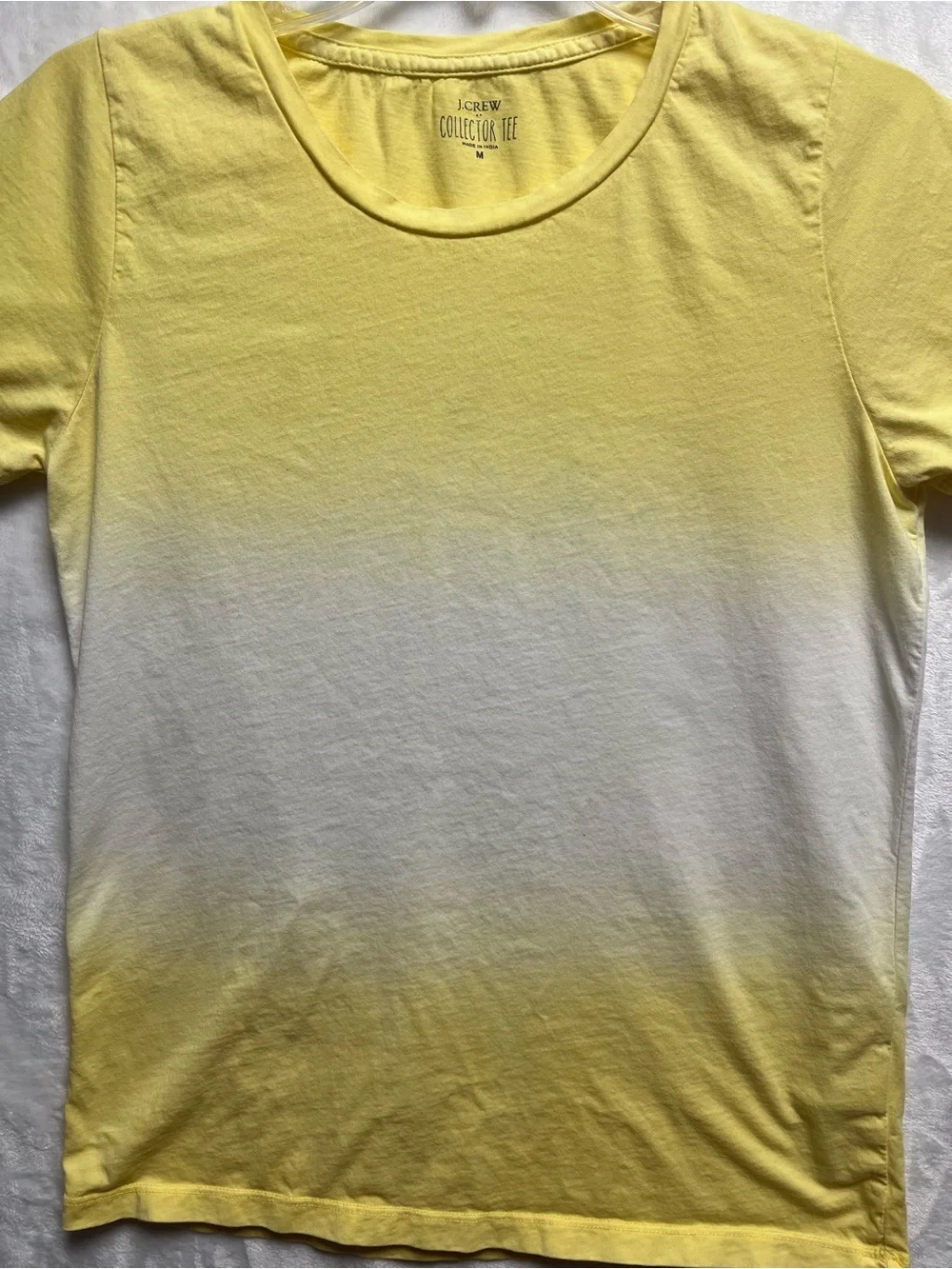 J.Crew Collector Tee Womens M Yellow Ombre Dip Dye Crew Neck T-Shirt